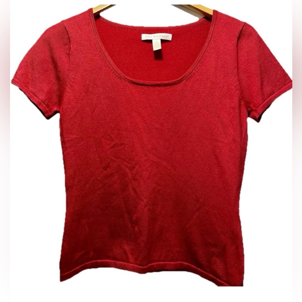 🌴 Tori Richard Hawaii Women’s 70% Silk Red Blouse Size XS sku#82